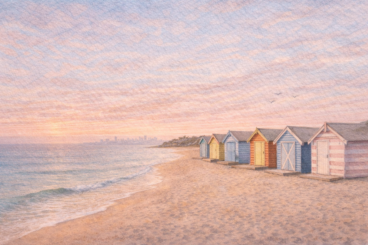 Brighton Beach Bathing Boxes  — Fine Art Print