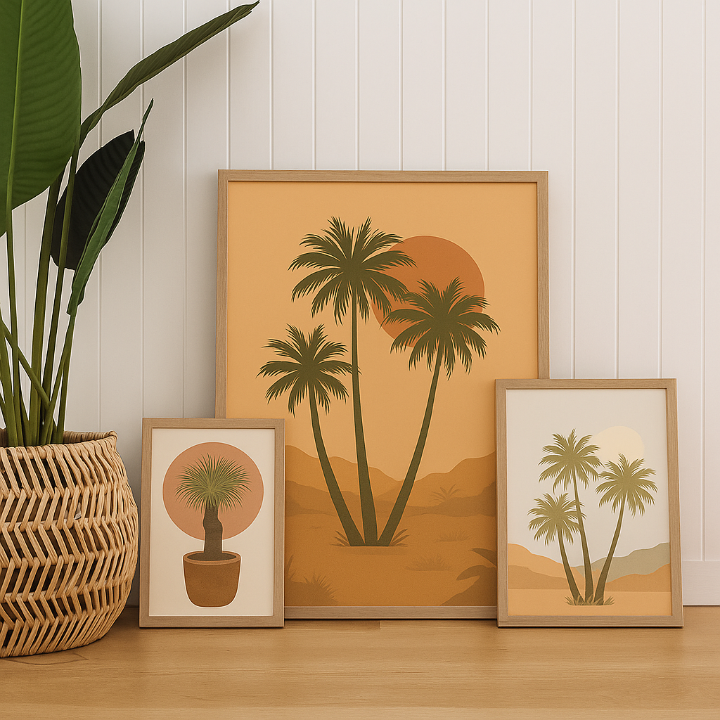 Palm Trees Sunset – Hand Drawn Botanical Print