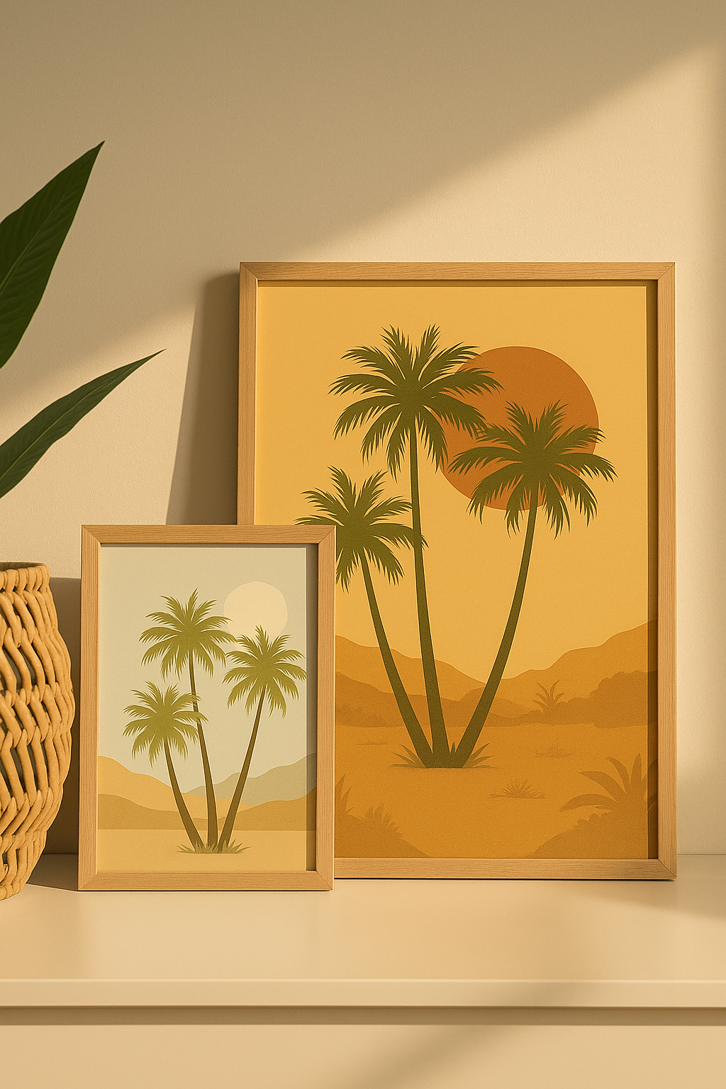 Palm Trees Sunset – Hand Drawn Botanical Print