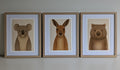 Australian Wildlife Trio - Kangaroo, Koala & Wombat (Set of 3 Prints)